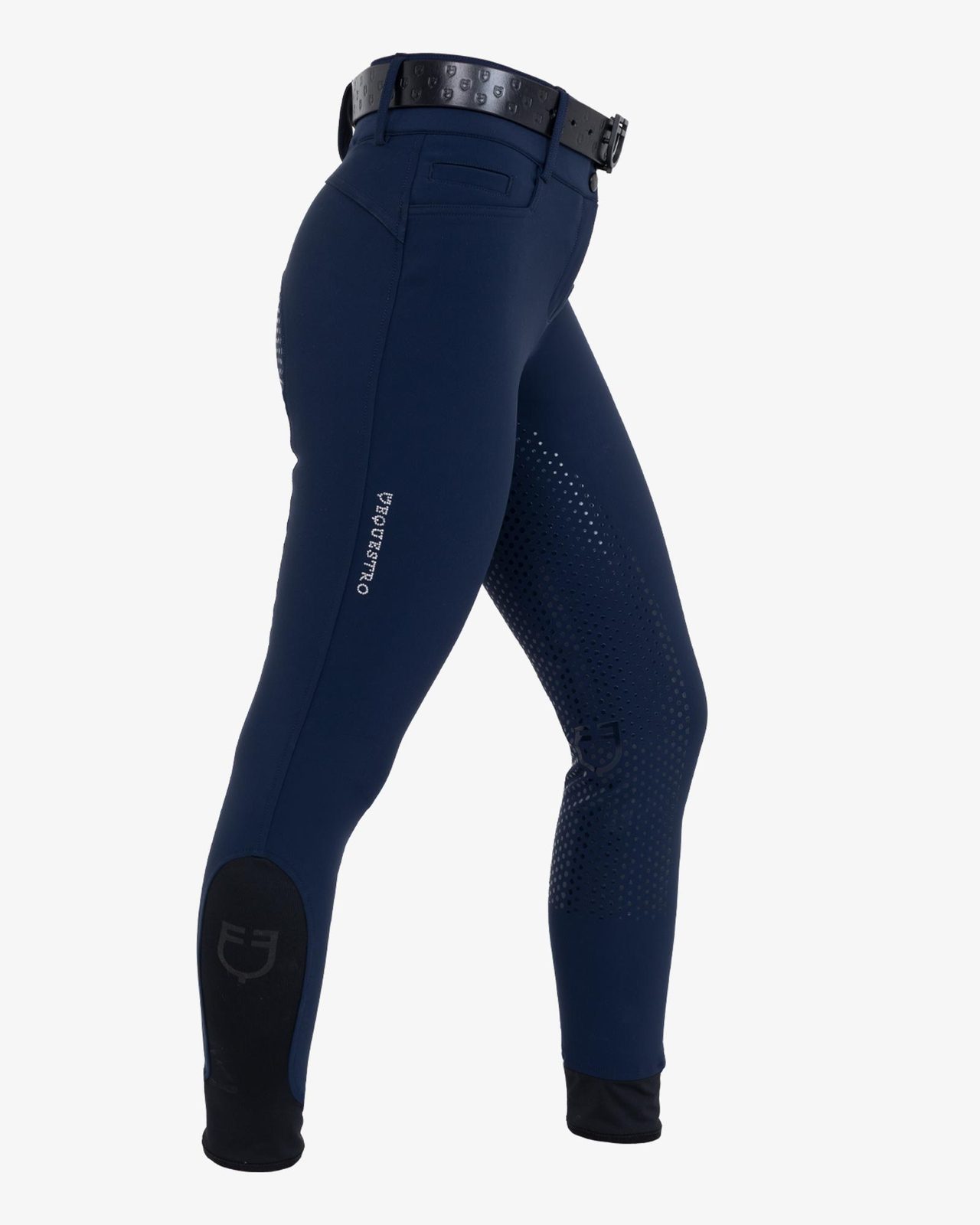 Women's high-waisted full-grip breeches with rhinestone logo