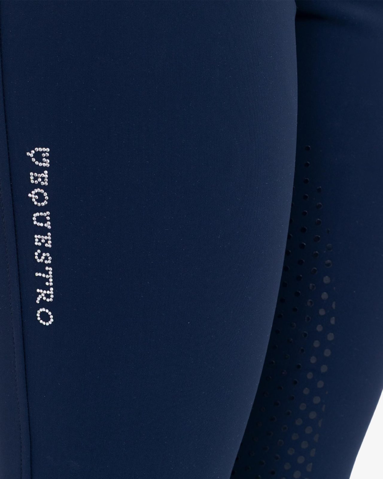 Women's high-waisted full-grip breeches with rhinestone logo