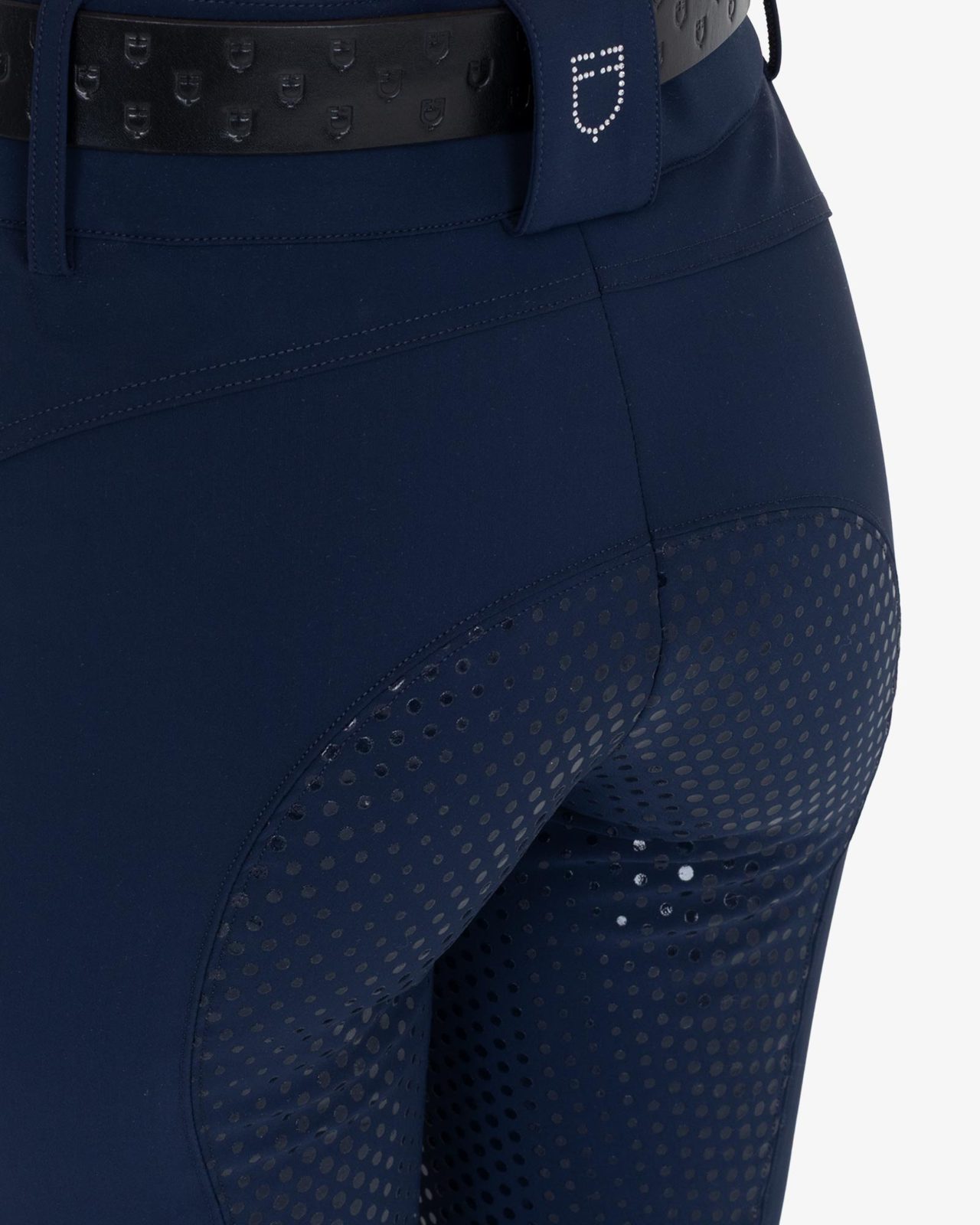 Women's high-waisted full-grip breeches with rhinestone logo