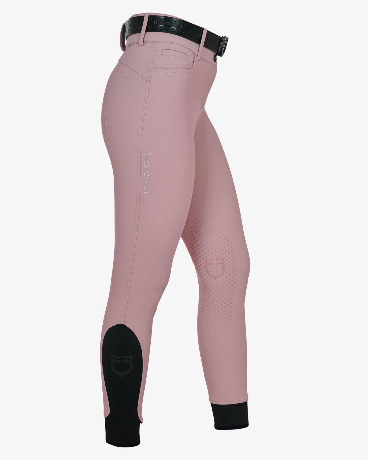 Women's high-waisted breeches with rhinestone logo