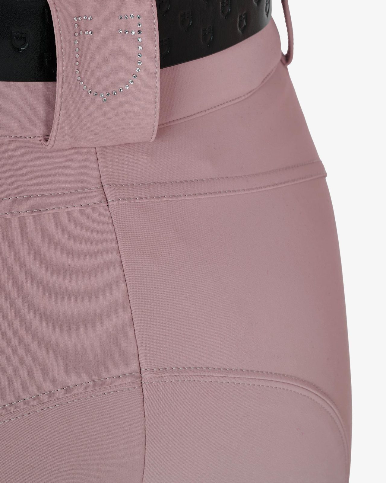 Women's high-waisted breeches with rhinestone logo