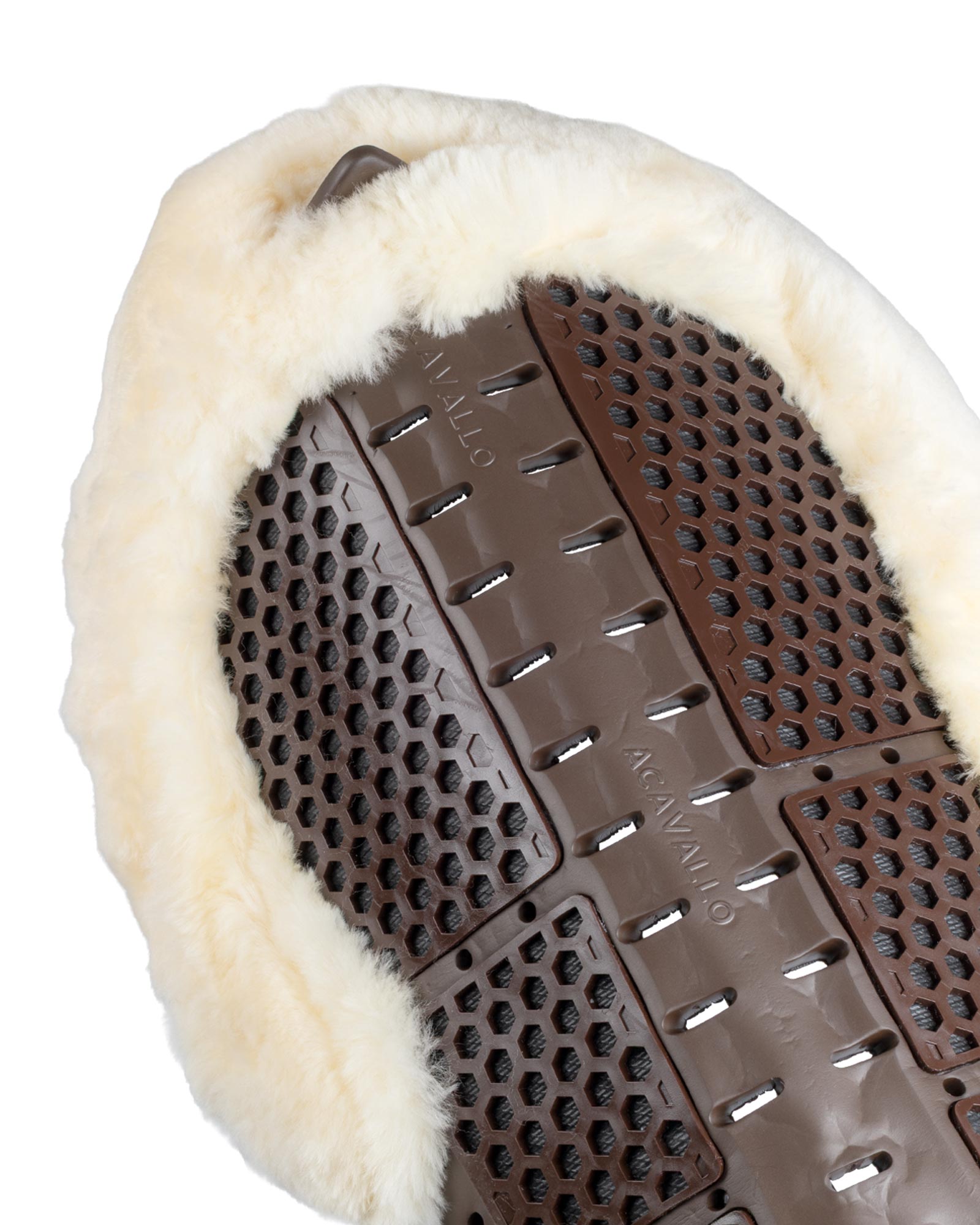 Acavallo® Piuma Aero Balance gel pad in EVA and cut-out sheepskin. Practical, lightweight, and functional.