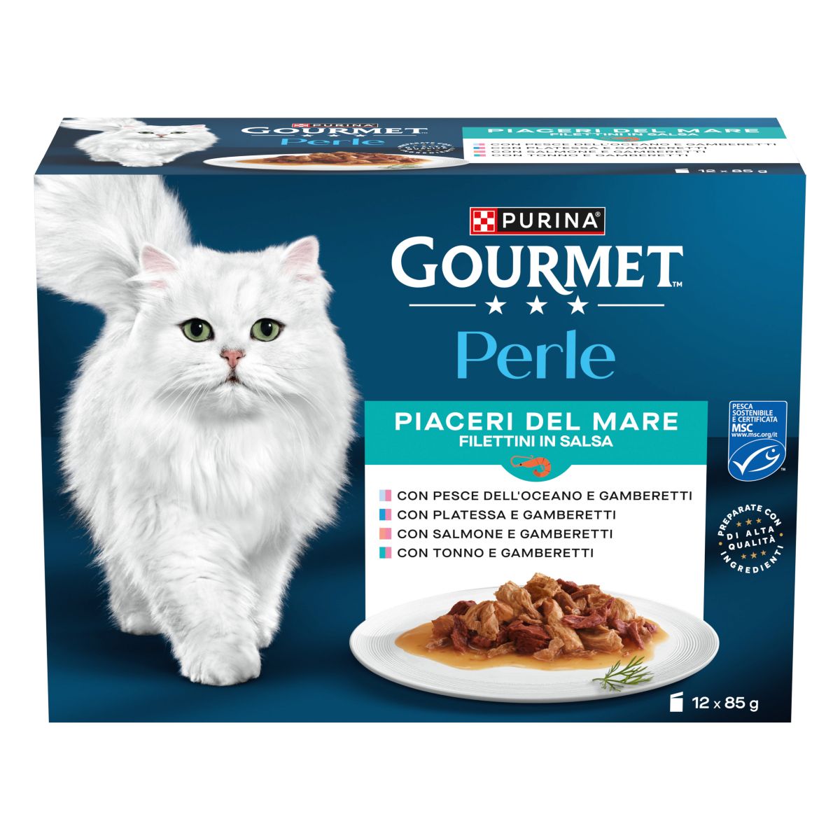 GOURMET PERLE Piacere Del Mare con Platessa, Salmone, Tonno e Gamberetti