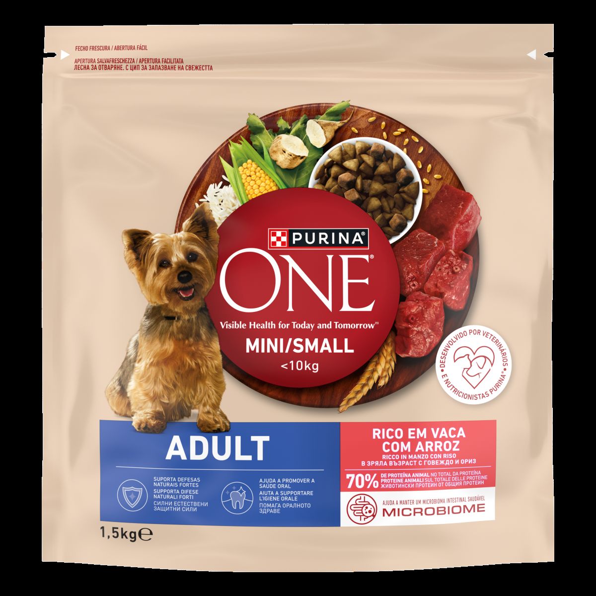 PURINA ONE® MINI/SMALL < 10kg Adult Ricco in Manzo, Con Riso
