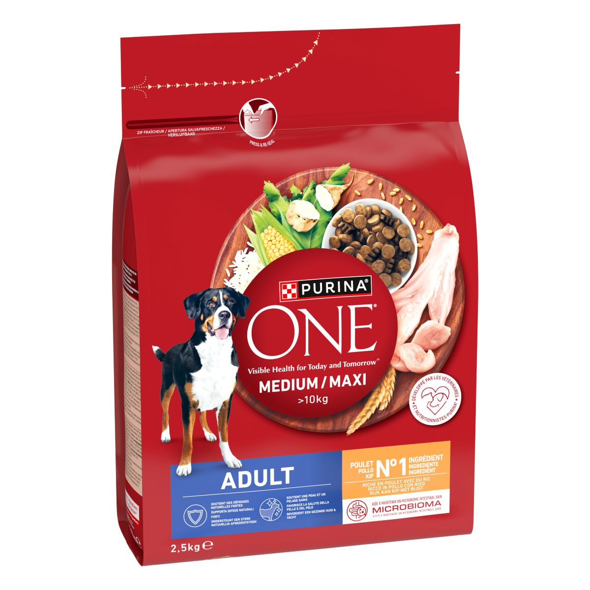 PURINA ONE® Medium / Maxi > 10kg Adult&nbsp;Ricco in&nbsp;Pollo con Riso
