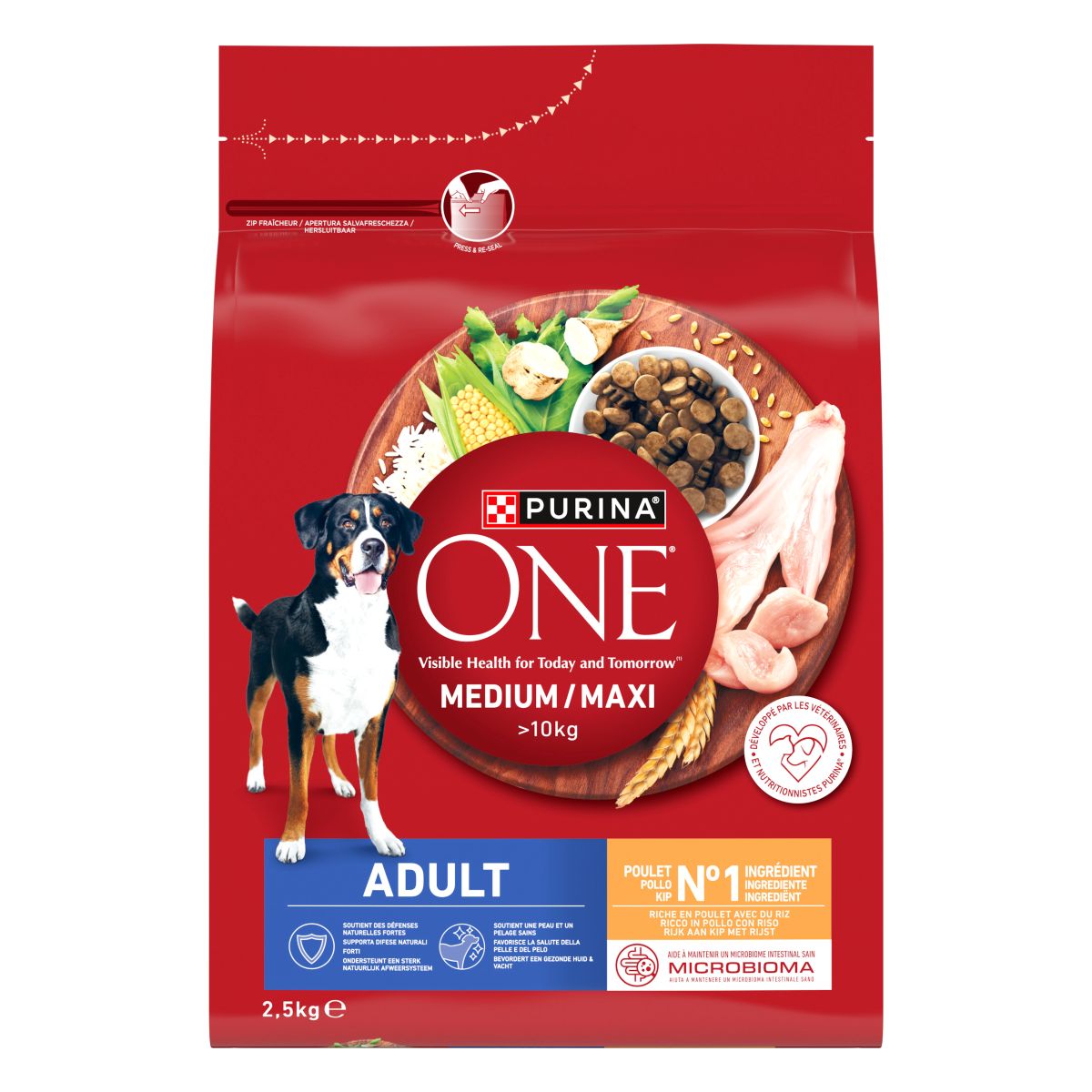 PURINA ONE® Medium / Maxi > 10kg Adult&nbsp;Ricco in&nbsp;Pollo con Riso