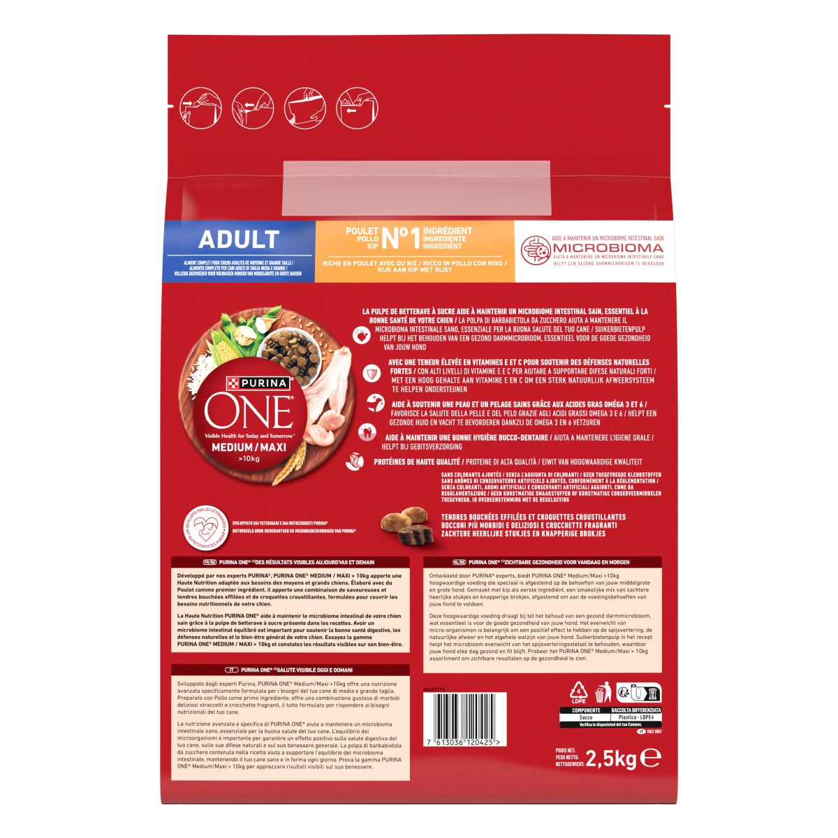 PURINA ONE® Medium / Maxi > 10kg Adult&nbsp;Ricco in&nbsp;Pollo con Riso