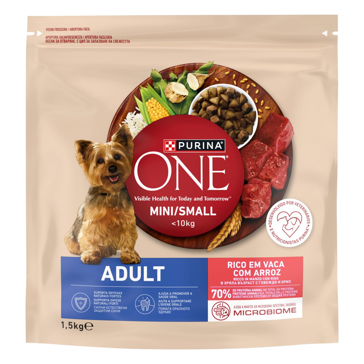 PURINA ONE® MINI/SMALL < 10kg Adult Ricco in Manzo, Con Riso