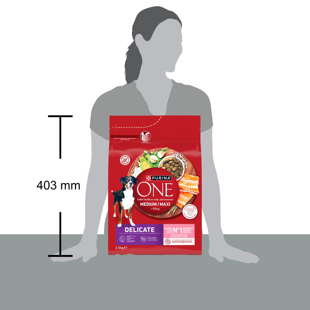 PURINA ONE® Medium / Maxi > 10kg Delicate, Ricco in Salmone e Riso