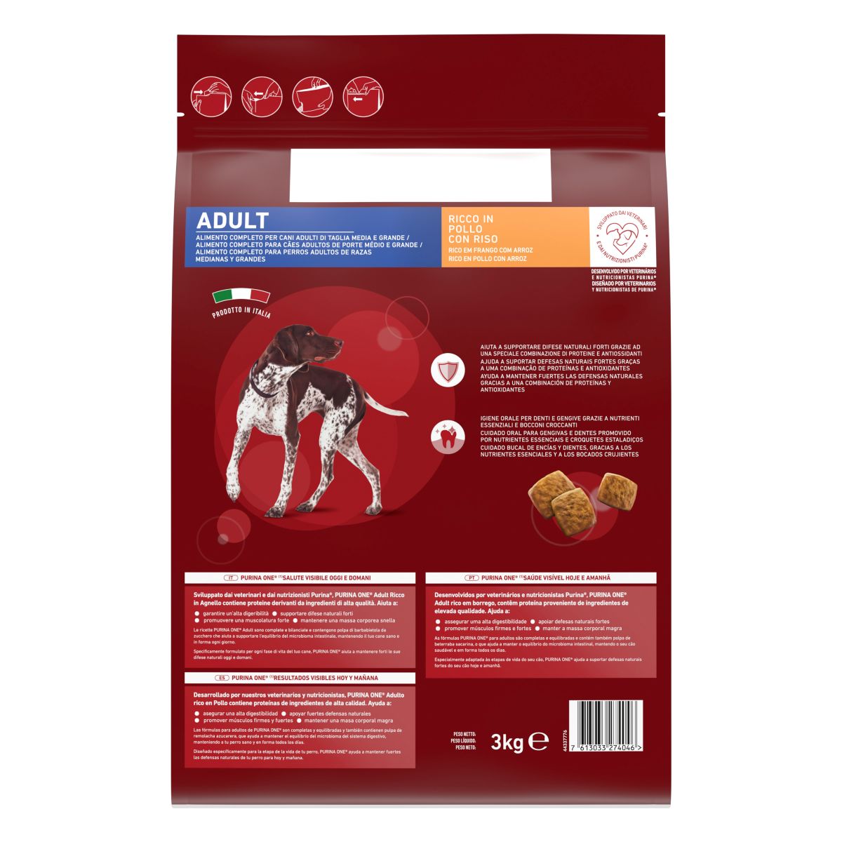 PURINA ONE® Dog Adult Ricco in&nbsp;Pollo con Riso
