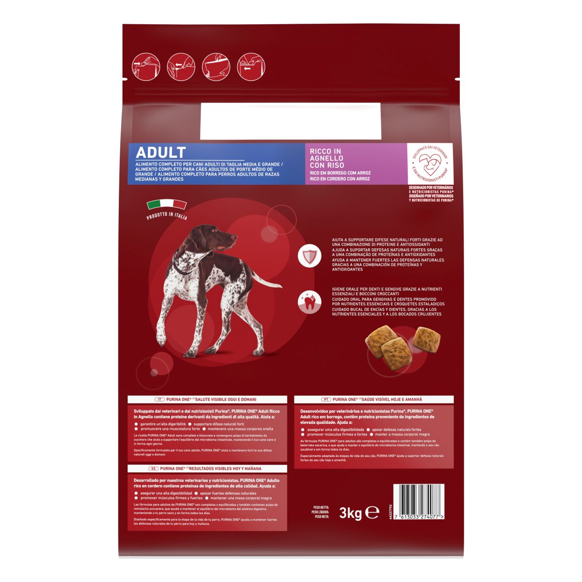 PURINA ONE® Dog Adult Ricco in Agnello con Riso