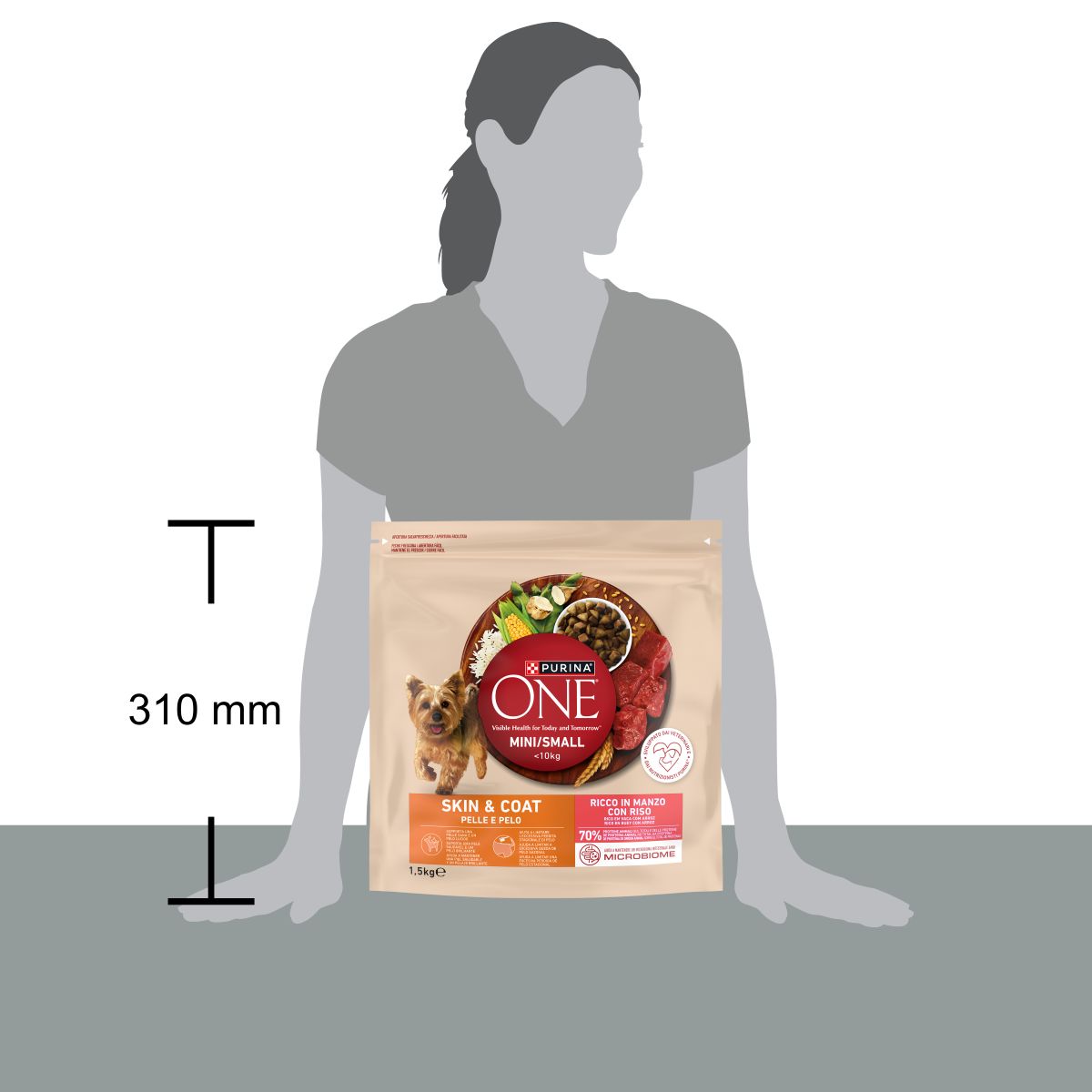 PURINA ONE® MINI/SMALL&nbsp;< 10kg Pelle e Pelo&nbsp;Ricco in Manzo con Riso