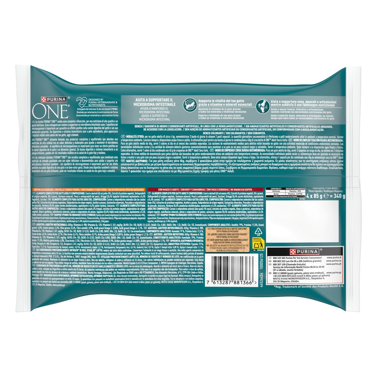 Purina ONE Bifensis Adult 4x85g Pollo e Manzo