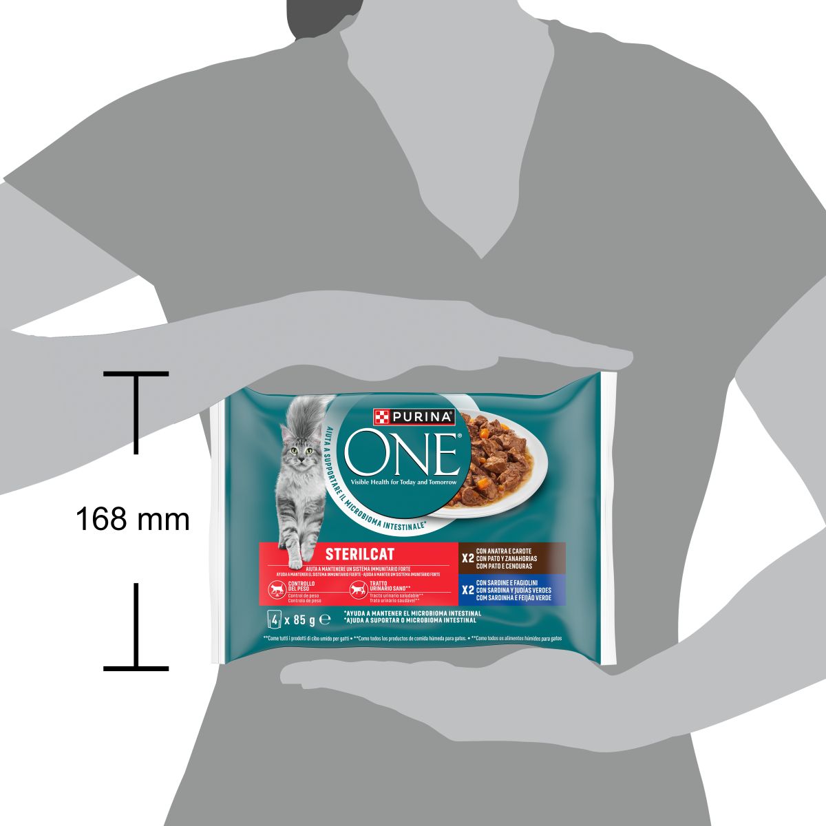 Purina ONE Bifensis Sterilcat 4x85g Anatra e Sardine