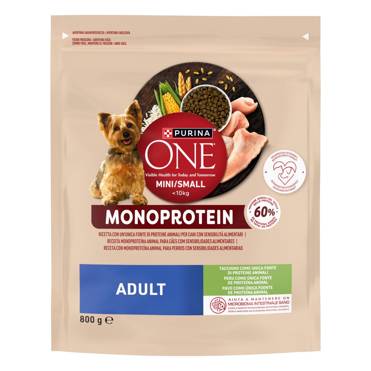 Purina ONE MINI Monoprotein 800g Tacchino 
