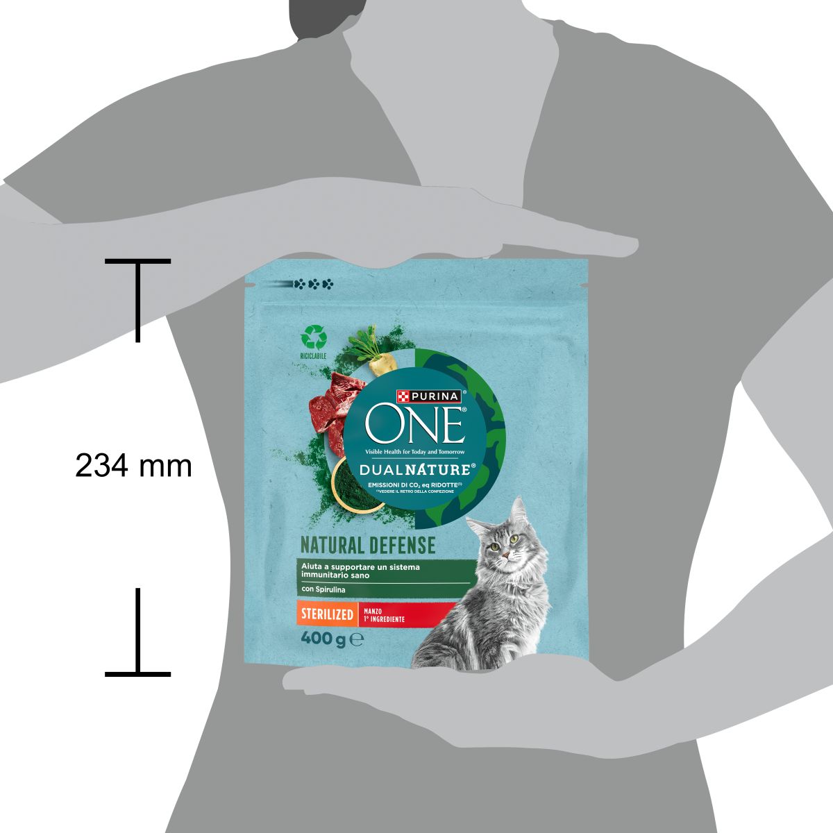 PURINA ONE DUALNATURE Crocchette Gatto Steril Ricco in Manzo e con Spirulina Naturale