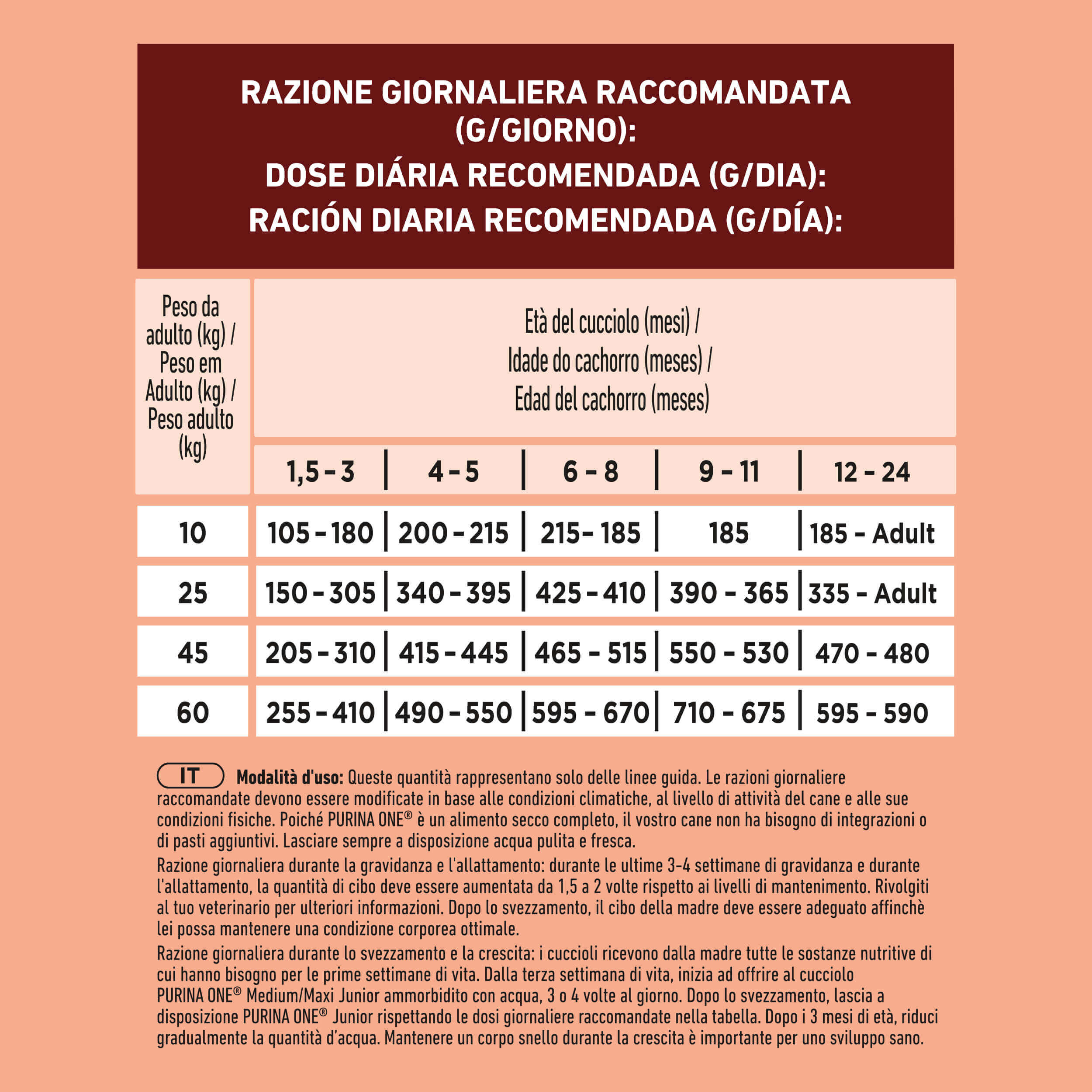 PURINA ONE®&nbsp;Medium / Maxi&nbsp;> 10kg&nbsp;Junior Ricco in&nbsp;Pollo con Riso