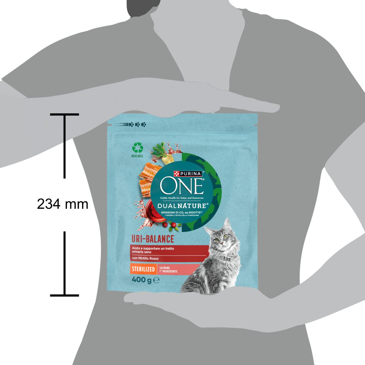 PURINA ONE® DualNature Sterilizzato 400g Mirtillo Rosso e Salmone