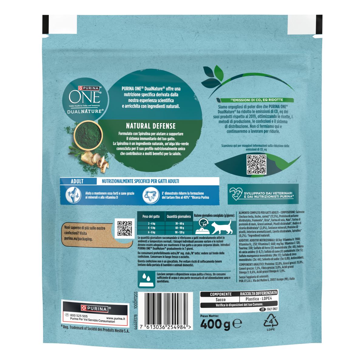 PURINA ONE® DualNature Adult Salmone 400g