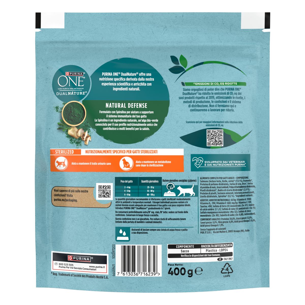 PURINA ONE® DualNature Sterilizzati Salmone 400g