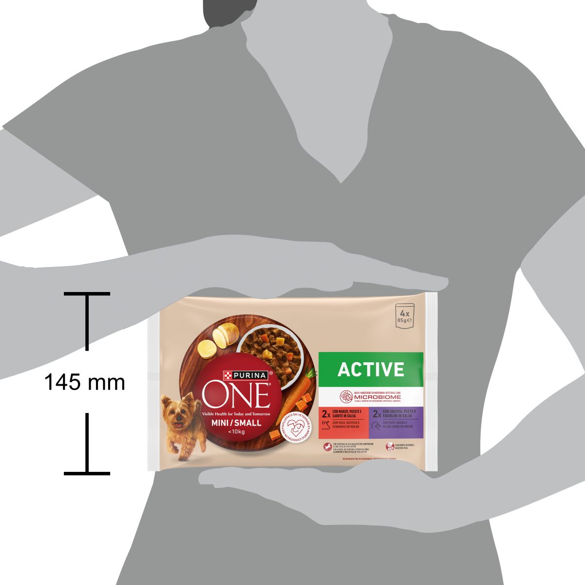 Purina ONE Active 4x85g Manzo e Anatra in Salsa
