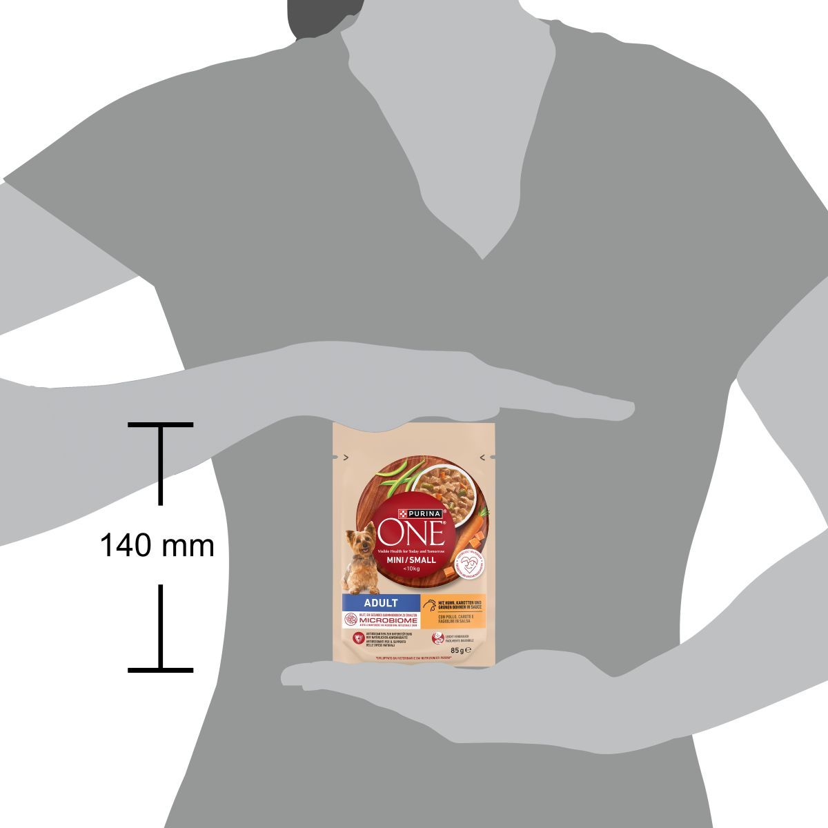 Purina ONE MINI Adult 85g Pollo, Carote e Fagiolini in Salsa