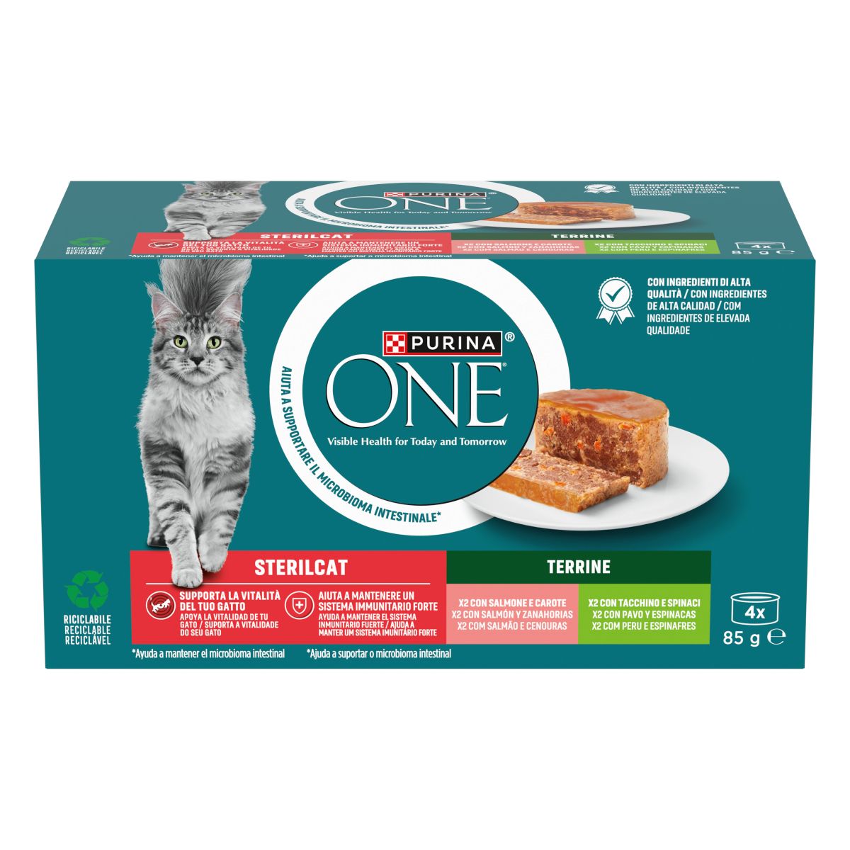 Purina ONE Bifensis Steril 
(Tacchino e Spinaci / Salmone e Carote)