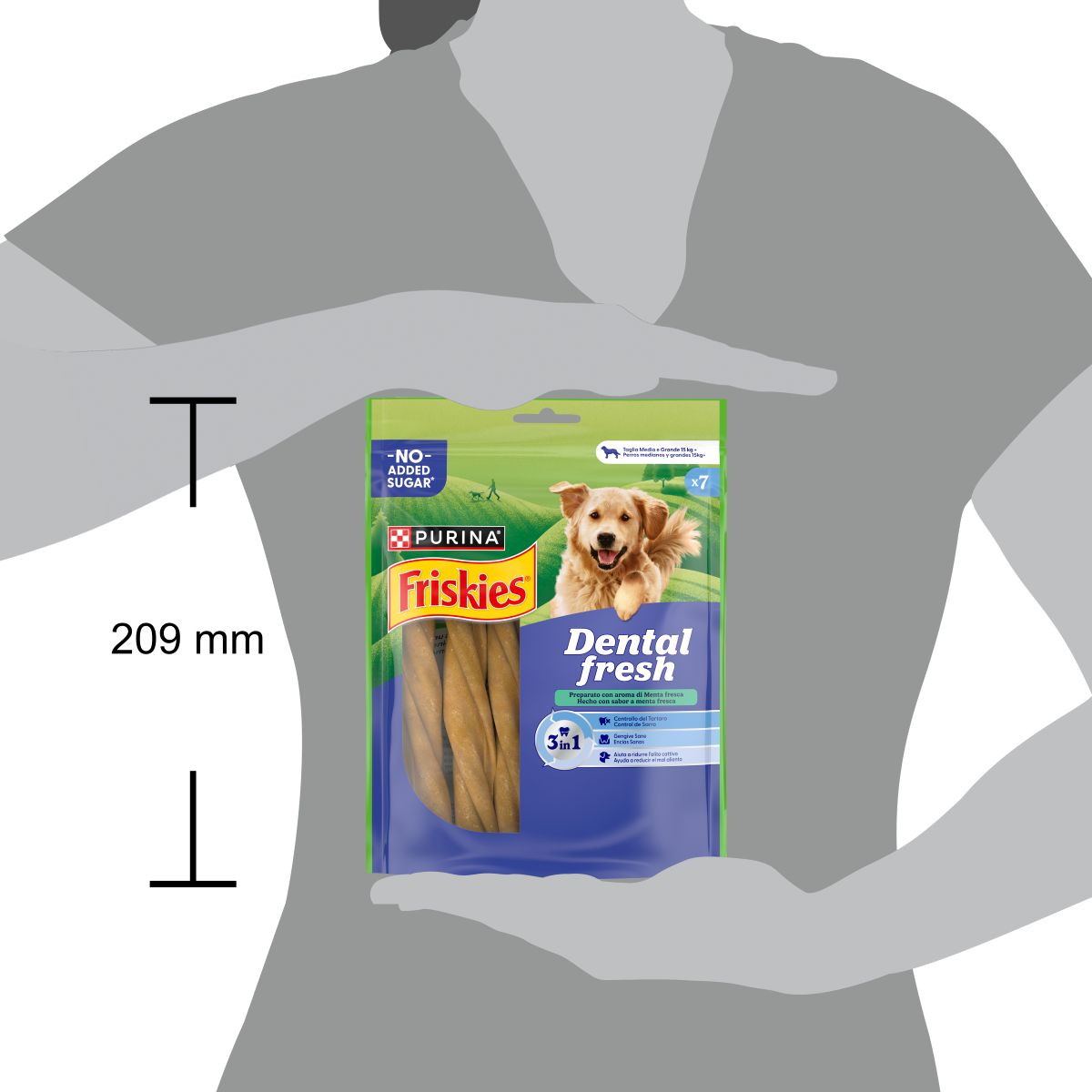 FRISKIES® Dental Fresh 3in1 Snack igiene orale e dentale Cane taglia M/L