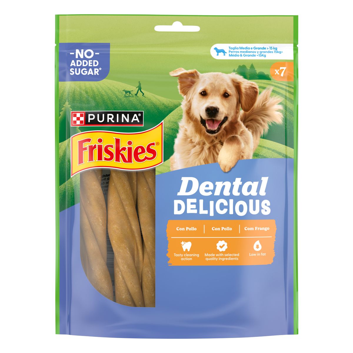 FRISKIES® Dental Delicious Snack igiene orale e dentale Cane al Pollo taglia M/L