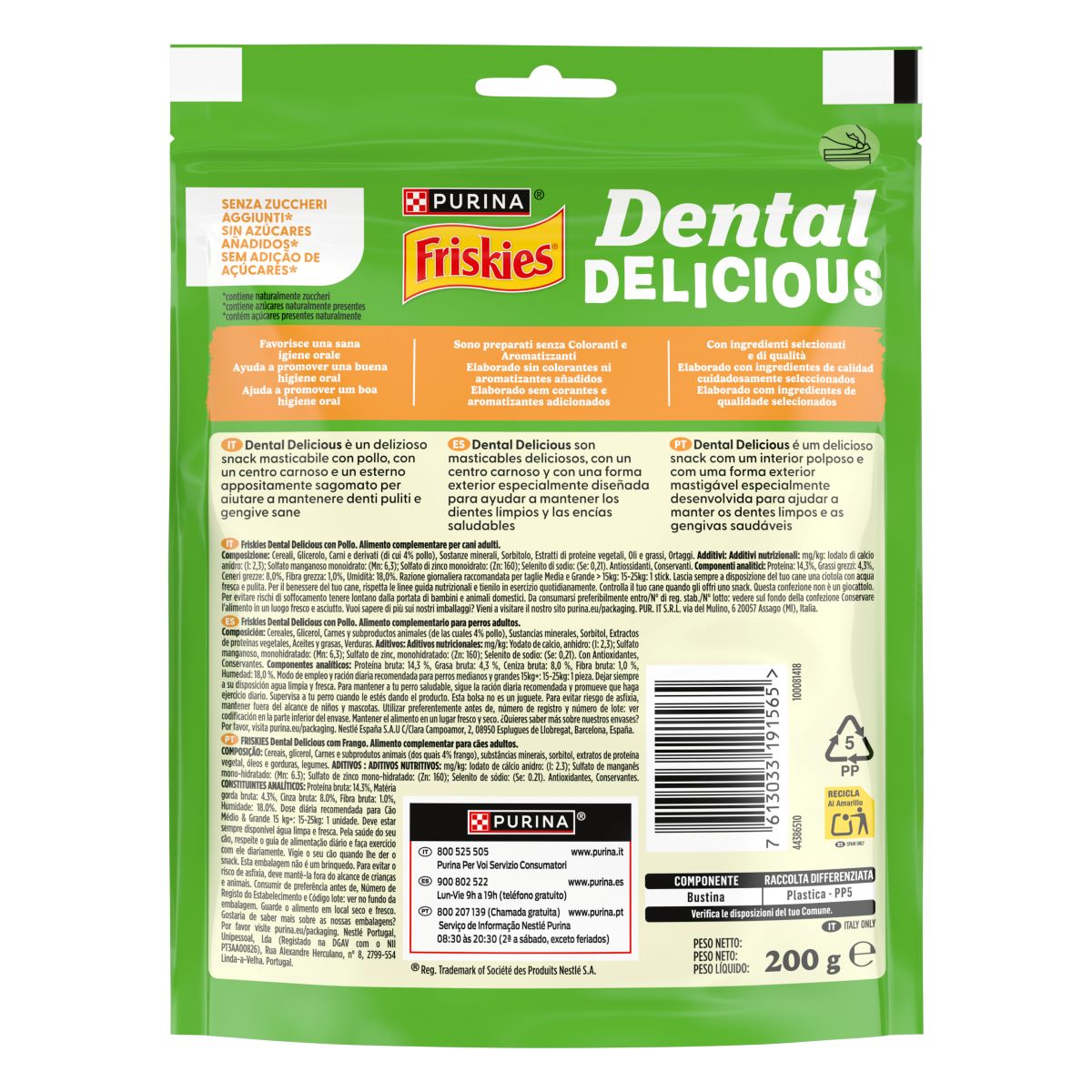 FRISKIES® Dental Delicious Snack igiene orale e dentale Cane al Pollo taglia M/L