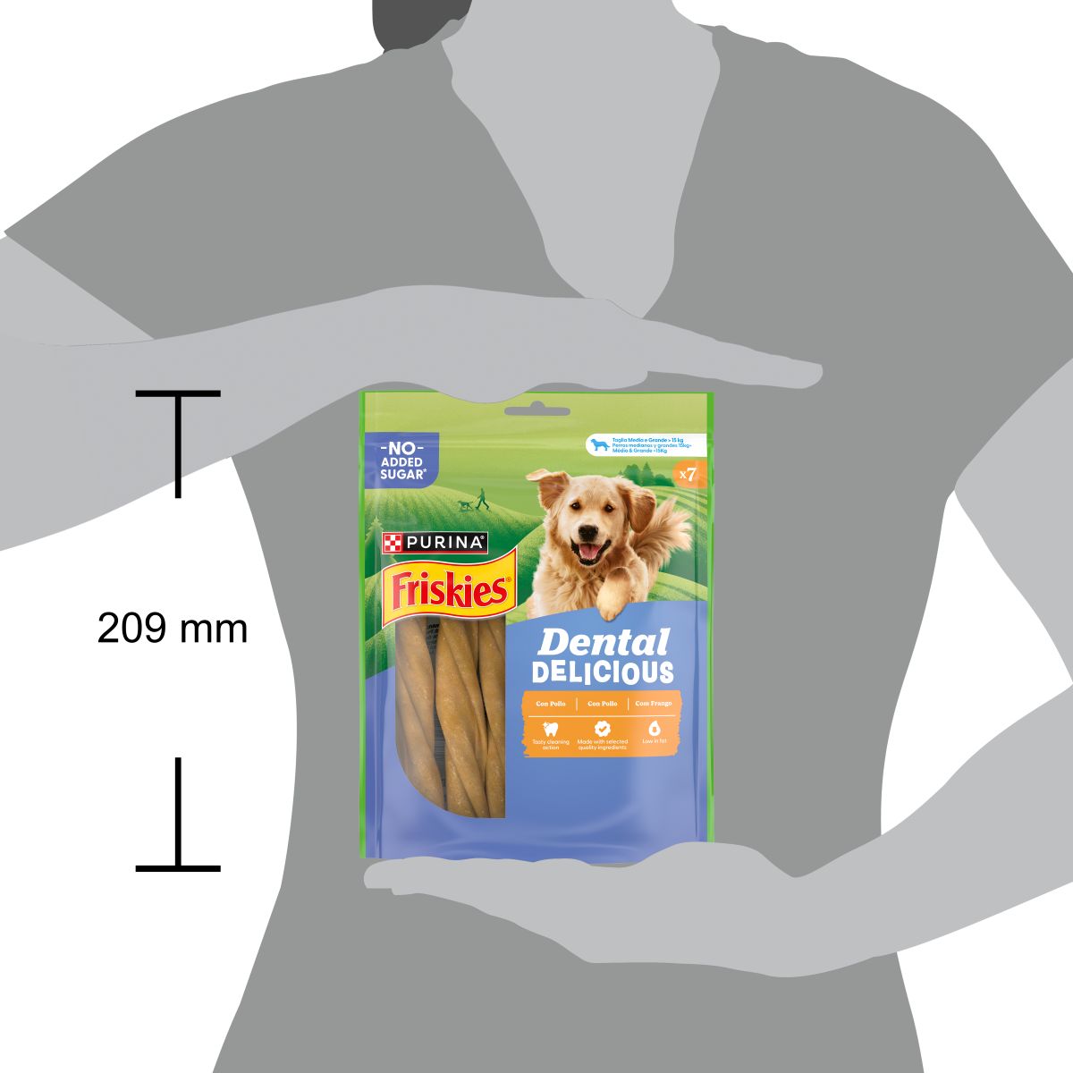 FRISKIES® Dental Delicious Snack igiene orale e dentale Cane al Pollo taglia M/L