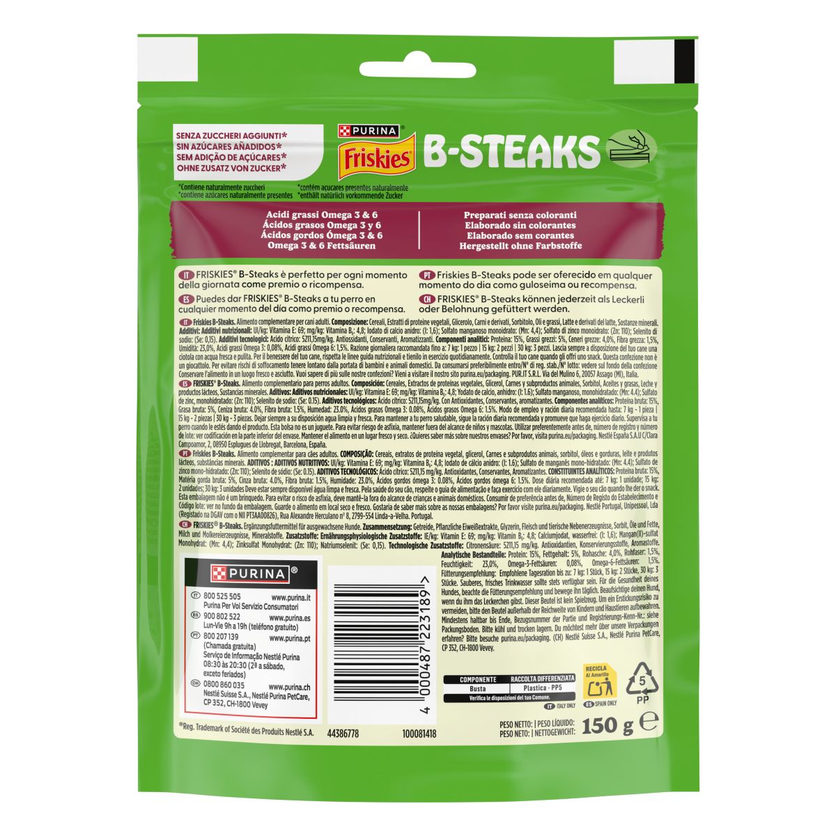 FRISKIES B-Steak Cane snack a forma di bistecca
