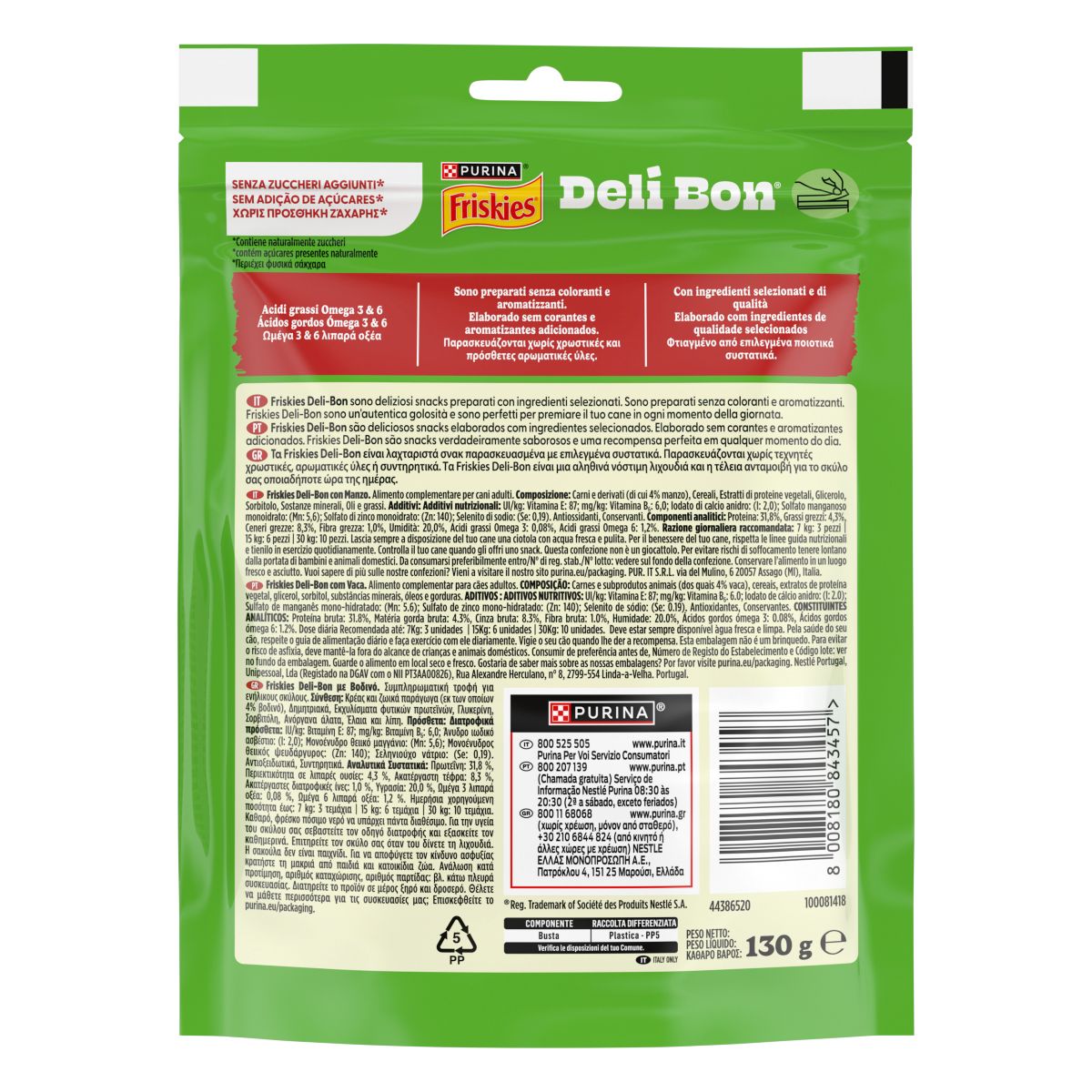 FRISKIES Deli-Bon Snack Cane deliziosi bocconcini con manzo