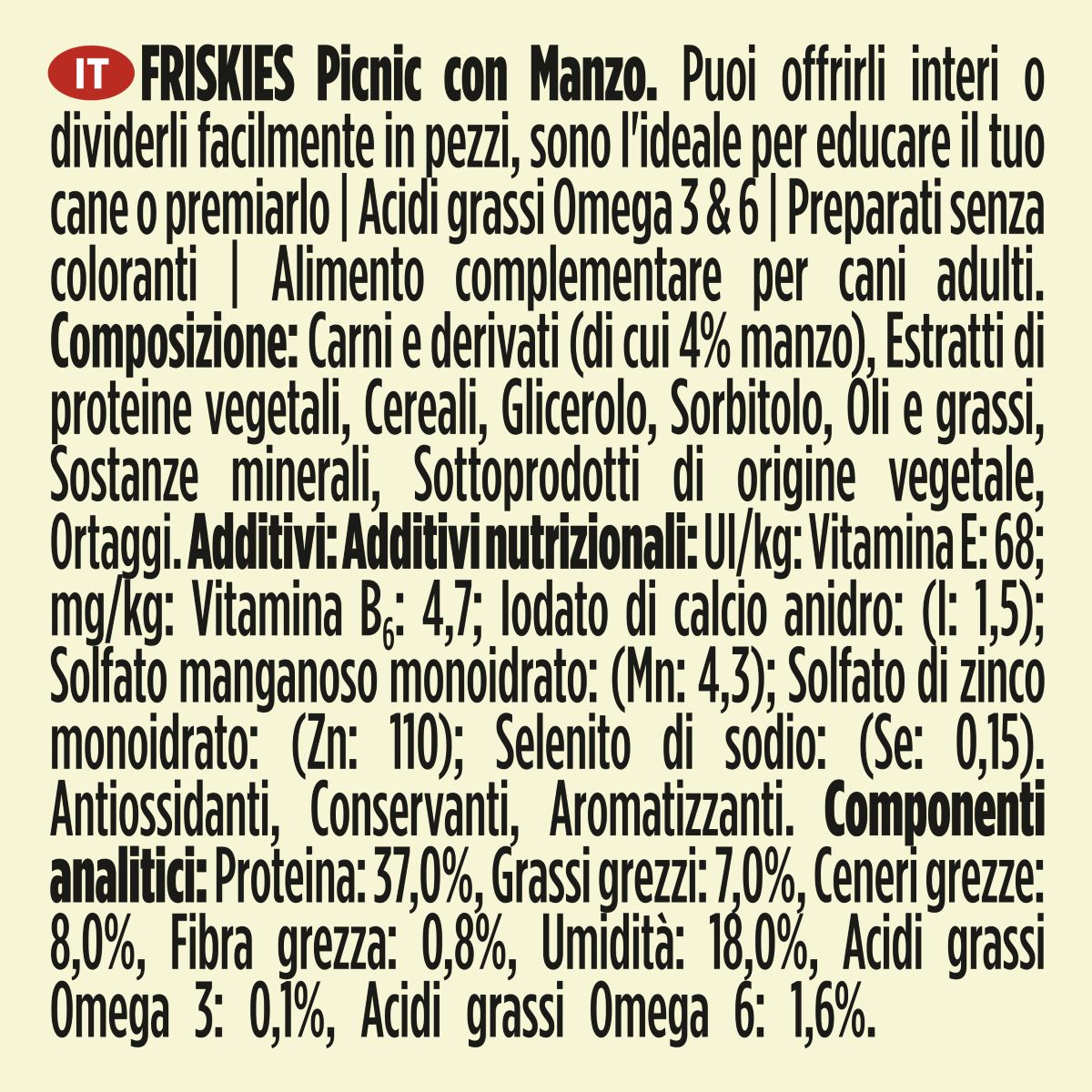 FRISKIES Picnic 5x Cane Snack Ricco in Manzo