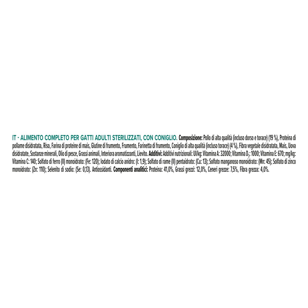 PURINA PRO PLAN® Sterilised Adult 1+ Renal Plus Con Coniglio 400g