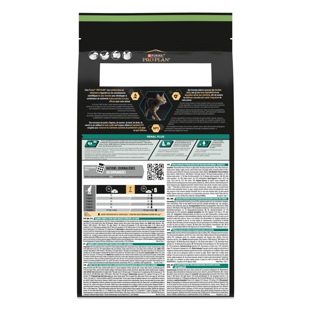 PURINA PRO PLAN® Sterilised Adult 1+ Renal Plus Con Coniglio
