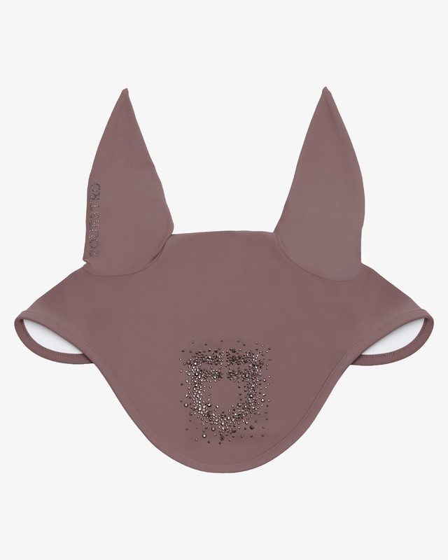 Fly veil in technical fabric with rhinestone logo
