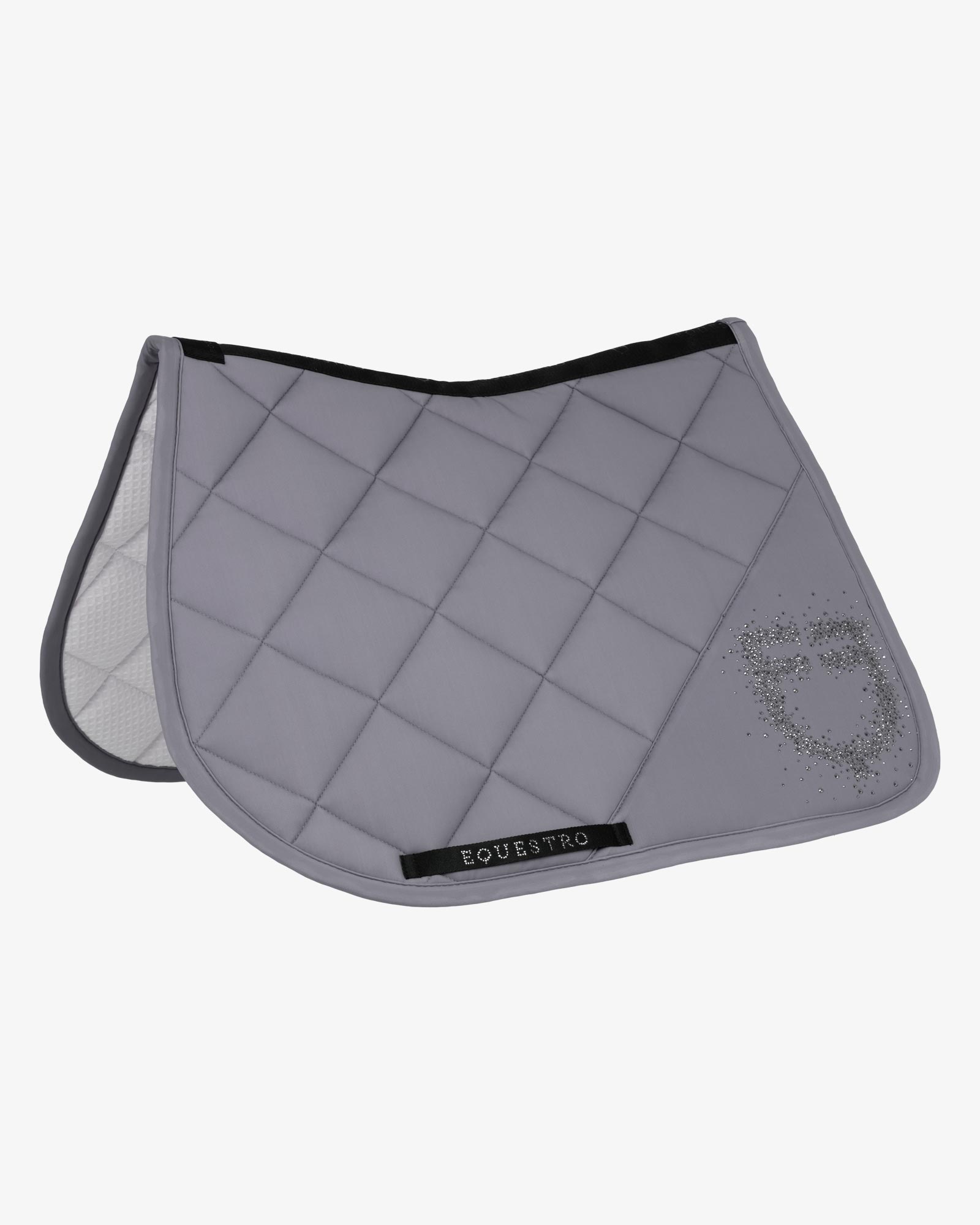 Jumping saddle pad with rhinestone logo