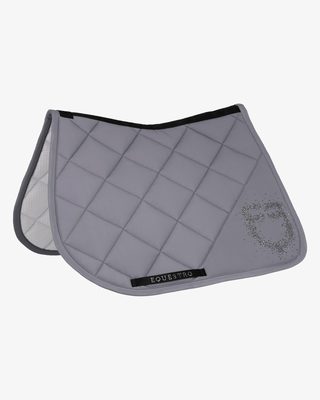 Jumping saddle pad with rhinestone logo