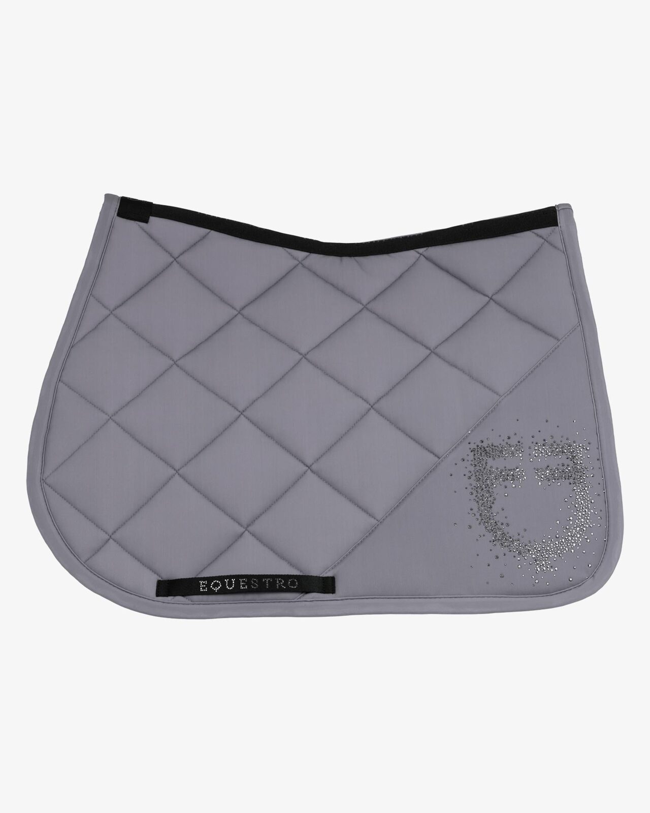 Jumping saddle pad with rhinestone logo