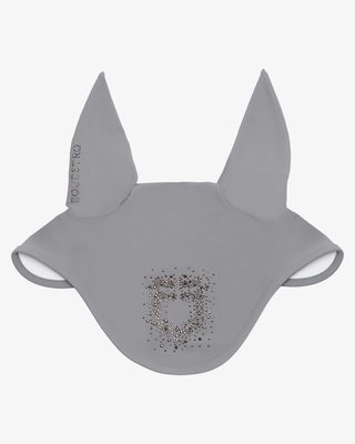 Fly veil in technical fabric with rhinestone logo