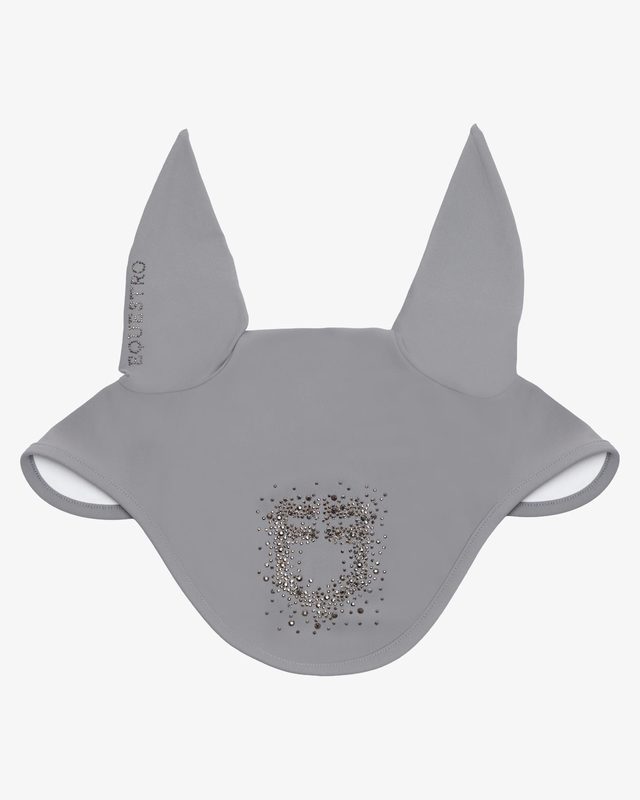 Fly veil in technical fabric with rhinestone logo