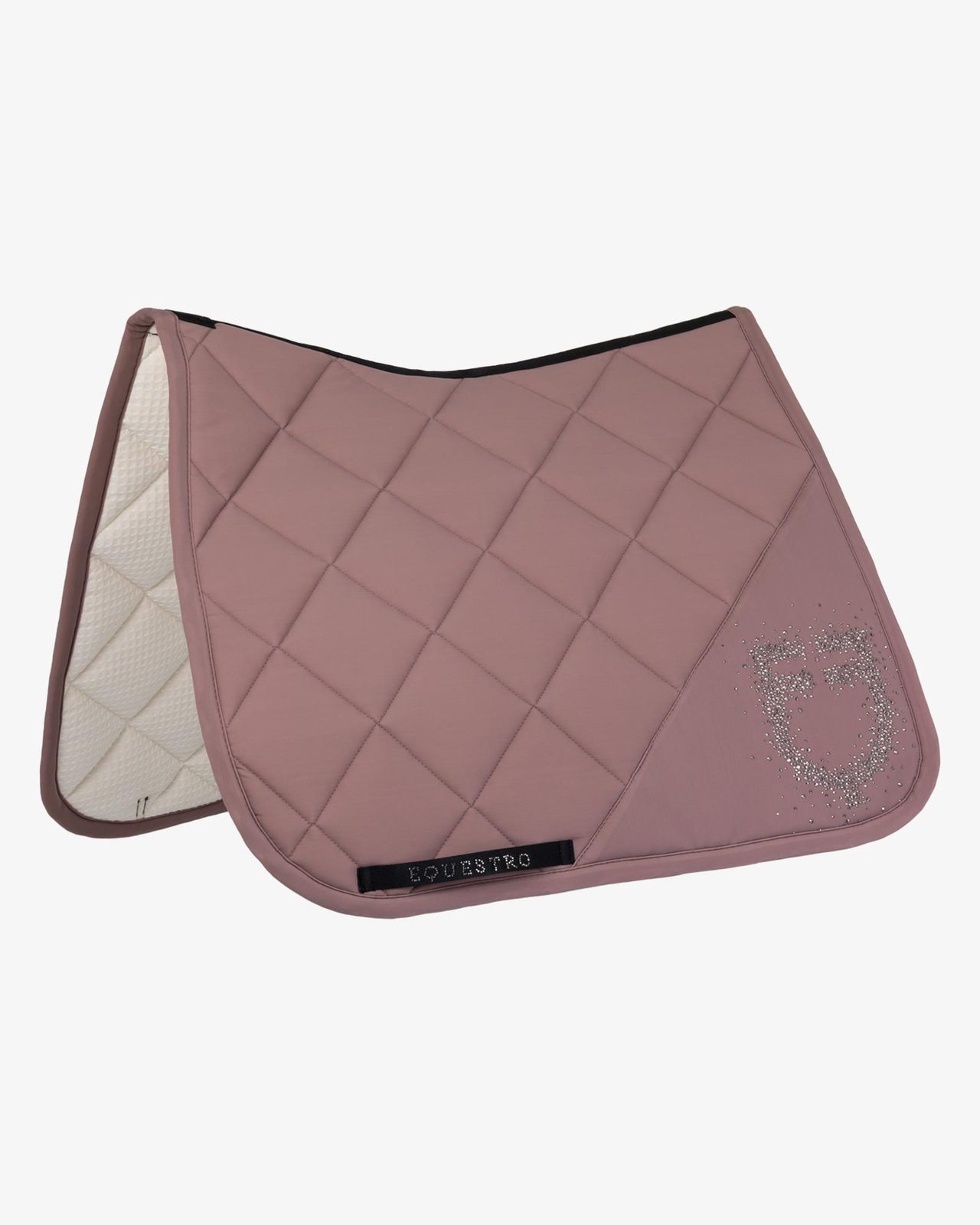 Dressage saddle pad with rhinestone logo