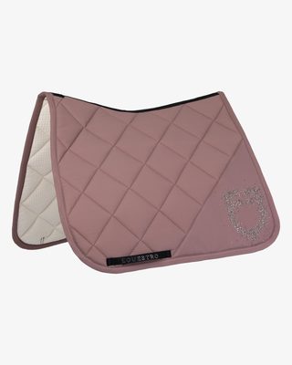 Dressage saddle pad with rhinestone logo