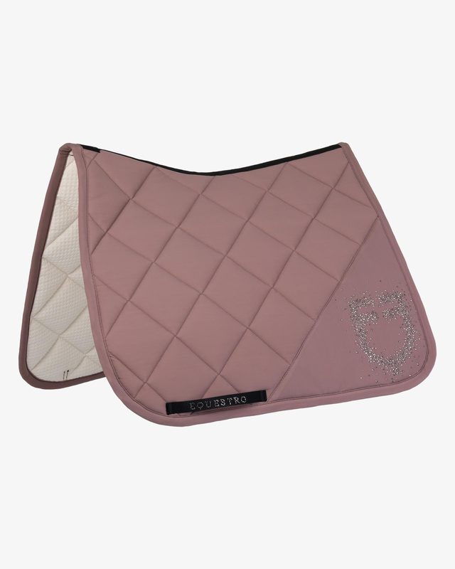 Dressage saddle pad with rhinestone logo
