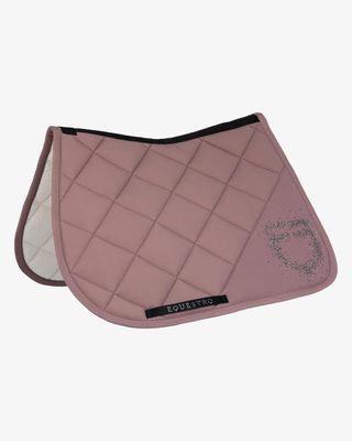 Jumping saddle pad with rhinestone logo