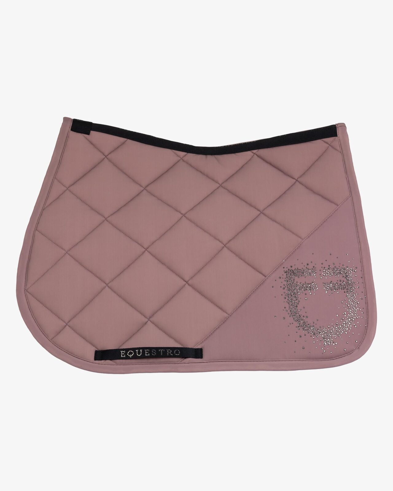 Jumping saddle pad with rhinestone logo