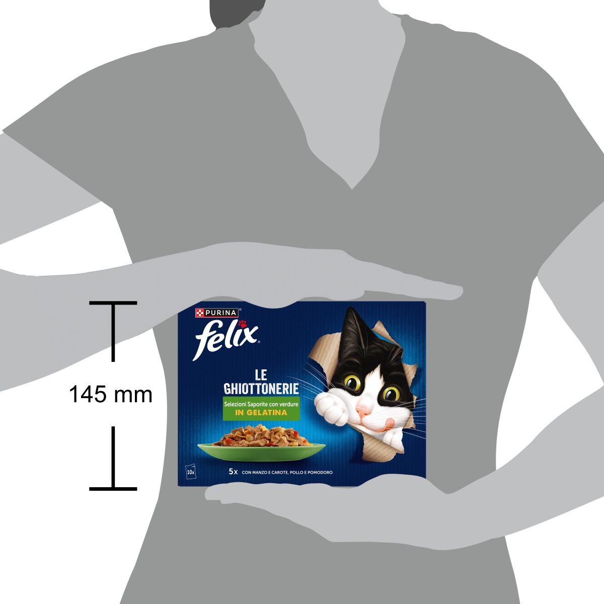 Felix Ghiottonerie 10x85g Selezioni Saporite con Verdure - Manzo & Carote/Pollo & Pomodoro