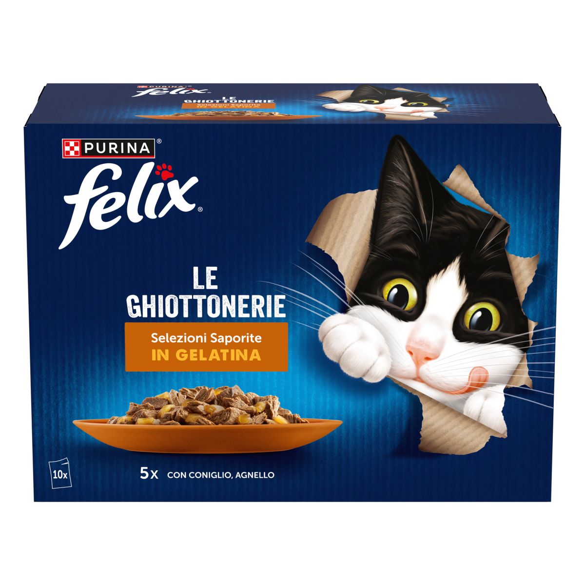 Felix Ghiottonerie 10x85g Selezioni Saporite - Coniglio/Agnello