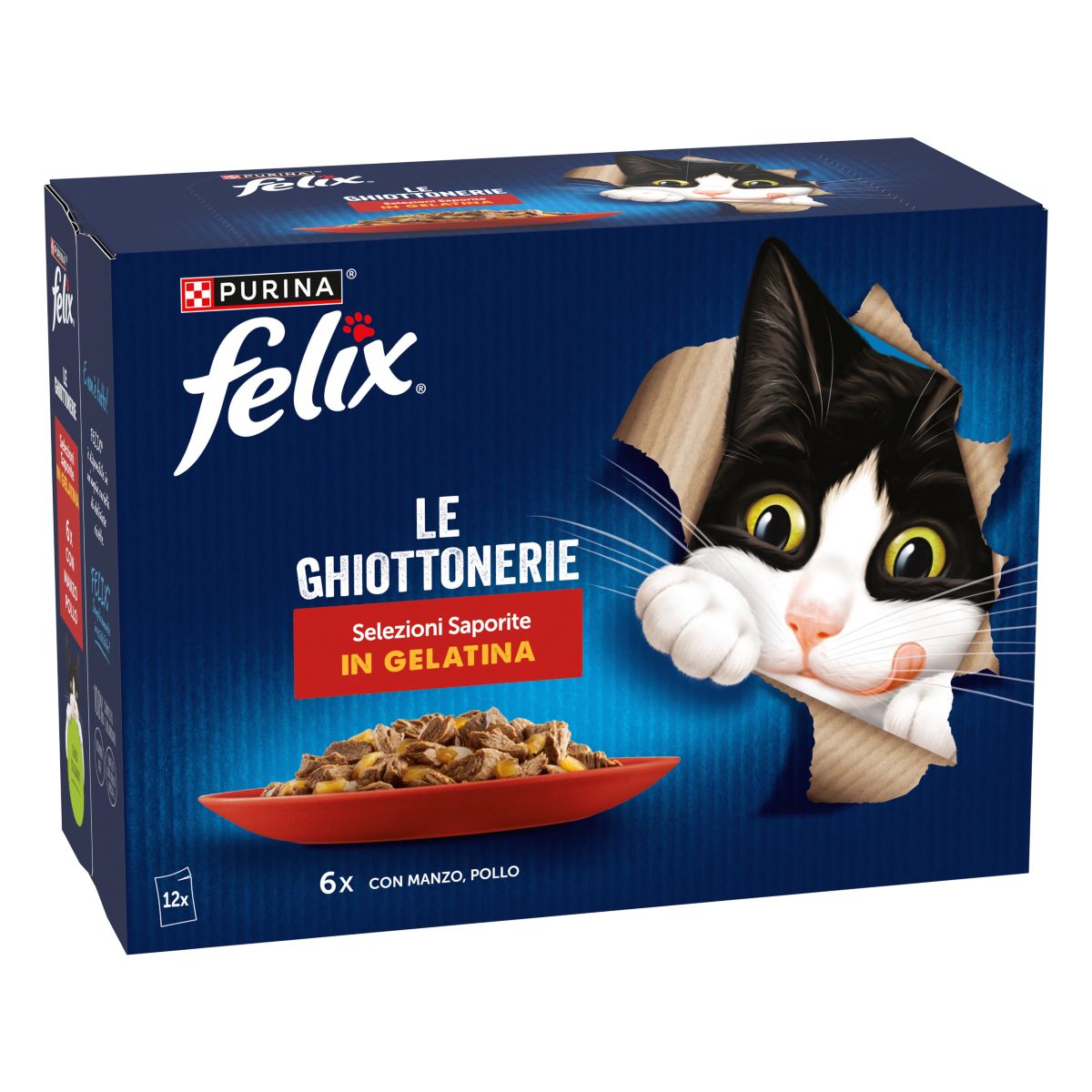Felix Le Ghiottonerie 12x85g Selezioni Saporite - Manzo/Pollo